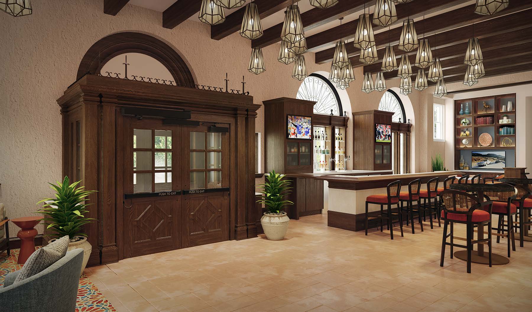 Hotel rendering — lounge